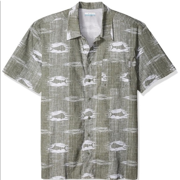 Columbia Other - Columbia Trollers Best SS Shirt Mens Vented Fishing Gear Wear Sz Medium Green